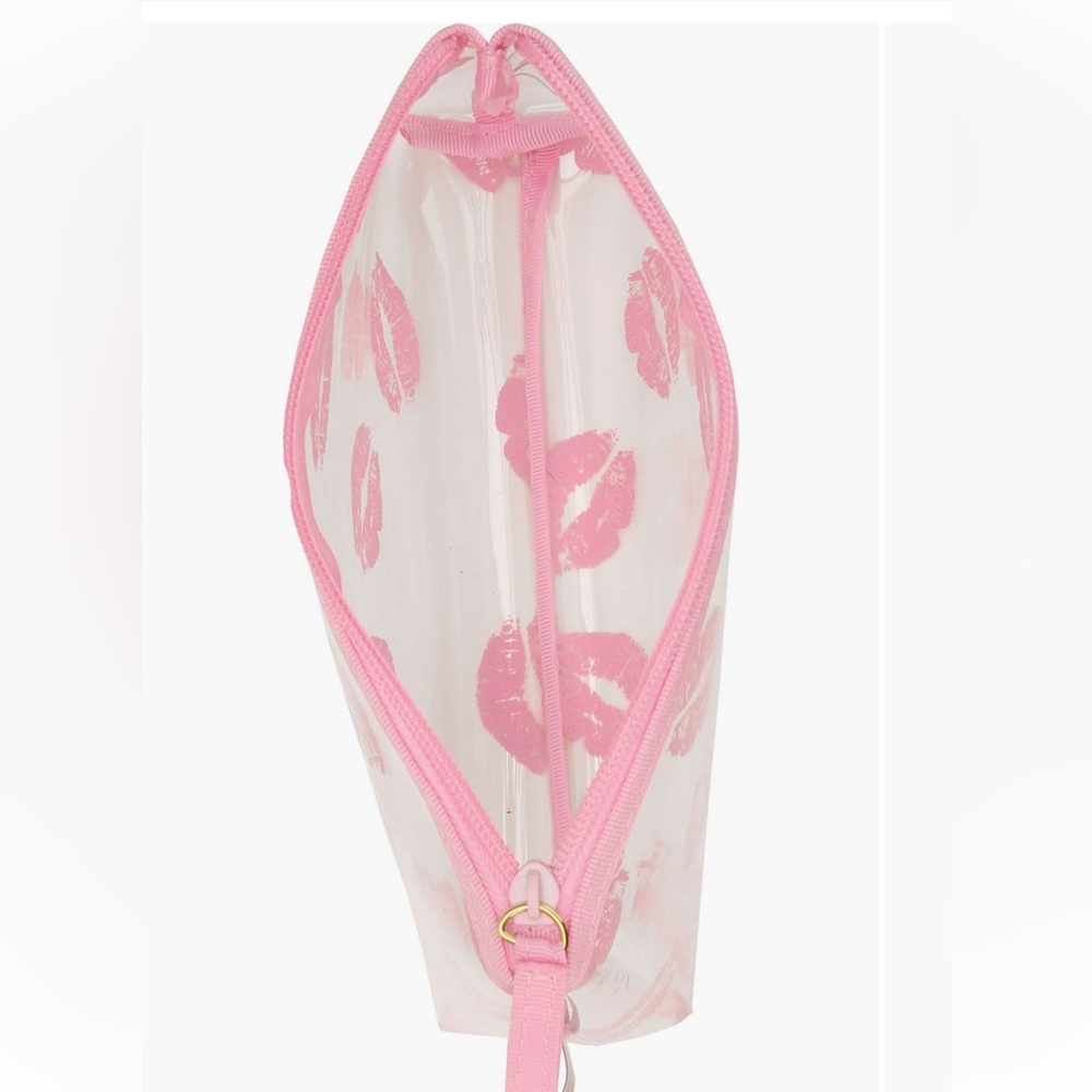 Lip Print (Kiss) Cosmetic Case | clear + pink - Picture 3 of 7